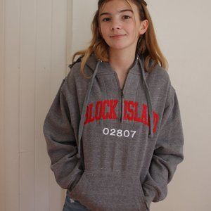 Block Island Grey & Red Sweatshirt Hoodie